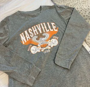 Amazon Grey Nashville Long Sleeve Tee thumbnail 1
