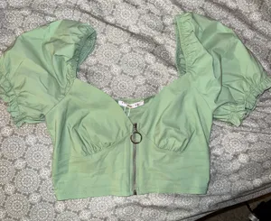 Kiwi Puffer Sleeve Top Green Size L thumbnail 5