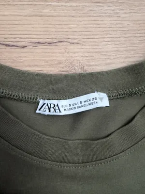 Zara army green crop top thumbnail 2