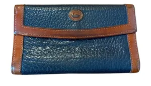 Dooney & Bourke pebbled vintage black and brown leather wallet medium thumbnail 1