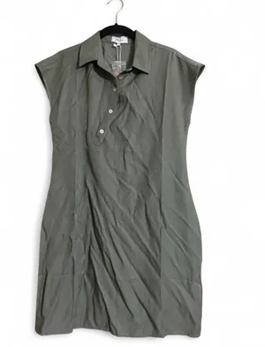 Joflower Shirt Dress Sz XS Renee Olive Green Mini Cap Sleeves Button Up Detail thumbnail 2