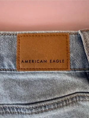 American Eagle Super High Rise Straight Jeans Light‎ Wash Size 4 thumbnail 4