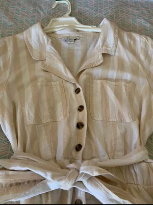 American Eagle Striped Utility Romper thumbnail 5