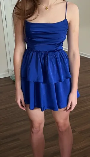 Blue Lucy in the Sky Dress Mini Satin thumbnail 1