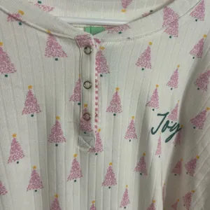 Honeydew Pink Christmas Tree Cuddle Crew Pajama Set Medium NEW thumbnail 4
