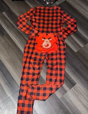 Red and Black Checkered Christmas Pajamas thumbnail 1
