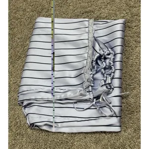 SKIMS Woven Shine Sleep Lace Pants Blue Pinstripe Satin Lounge Pajama Bottoms XS thumbnail 9