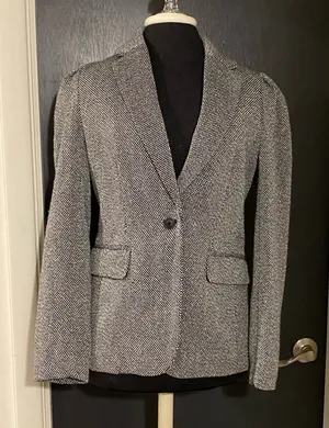 💜 NWT A New Day Woven Black and White Blazer thumbnail 1