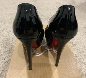 Christian Louboutin Black Bianca 140 Red Bottoms Size 8.5 thumbnail 12