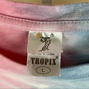 90’s Tropix Large Jamaica Yin Yang Pastel Tie Dye Tee Surf Beach Cali thumbnail 4