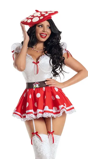 NEW Party King Mushroom Cutie Sexy Costume Size Medium thumbnail 1