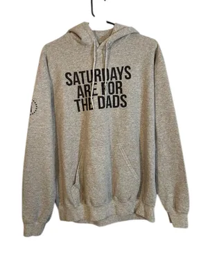 Barstool Sports Gildan Gray Saturdays Are For The Dads Hooded Sweatshirt Men Med thumbnail 1