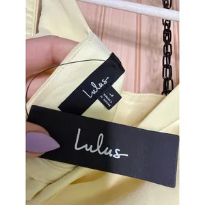 NWT Lulus Glamorous Disposition Light Yellow Ruched Maxi Dress Bridesmaid Sz L thumbnail 7