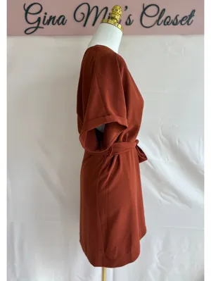 Charles Henry Rust Orange Wrap Dress Size XS from Nordstrom thumbnail 3