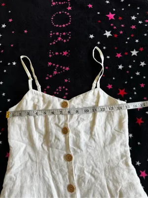Urban outfitters White Button-Front Linen Mini Sundress thumbnail 7