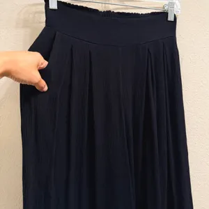 MISA Los Angeles KOVA Cropped Pants‎ XS Black Rayon Wide Leg Grommet Hem* thumbnail 12