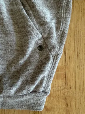 PrAna Unwind Lounge Top Oatmeal Heather large athleisure boxy cropped hoodie thumbnail 5