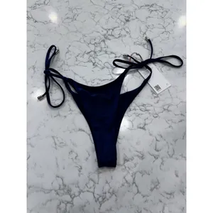 NWT Quince Deep Navy Italian Adjustable Side-Tie Bikini Bottom Small thumbnail 3