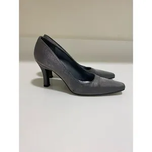 Stuart Weitzman slate gray silver shimmer evening‎ heels pumps size 6 thumbnail 3