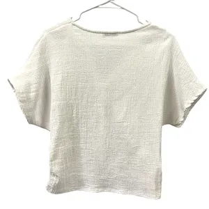 Zara White Gauze Twisted Front Dolman Short Sleeve Lightweight Top Womens Small thumbnail 8