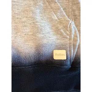Butter Supersoft Gray Zip Up Hoodie Navy Ombre Trim Size M Soft Lounge thumbnail 3