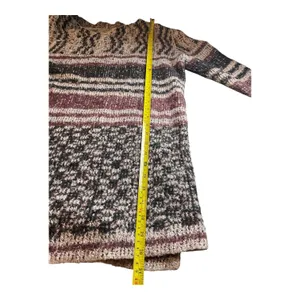 Lucky Brand Open Front Cardigan Sweater Knit‎ Bohemian Style Striped thumbnail 7
