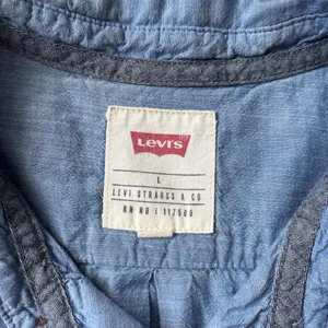 Levi's Blue Casual Button Down Shirt Short Sleeve thumbnail 4