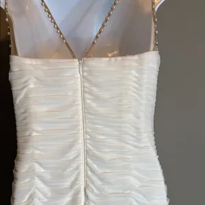 Adrianna Papell‎ White Embellished Mini Sheath Dress Bridal Holiday 8 Party thumbnail 12