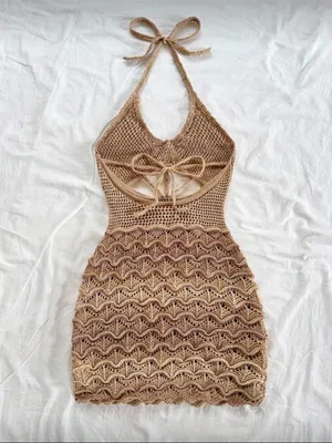 SHEIN Soleia Spaghetti Strap V-Neck Hollow-Out Metallic Starfish Decor Dress thumbnail 2