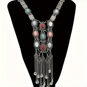 Retro Ethnic Style Long Tassel Sweater Chain Exaggerated Bohemian‎ Necklace thumbnail 3