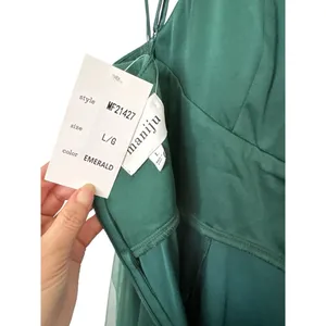 Maniju Green Maxi Dress Color EMERALD Style MF21427 Size L thumbnail 4
