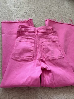 Zara Pink Wide Leg High Rise Jeans thumbnail 2