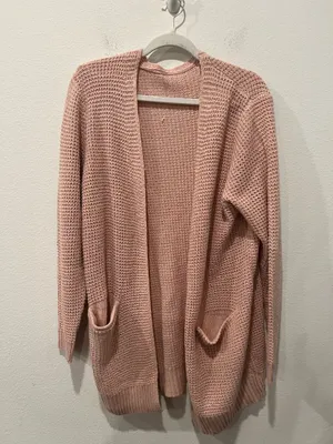Pink Knitted Sweater Cardigan size XL thumbnail 3