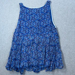 Free People Touch The Sky Printed Blue Tank Top Women's Small Sleeveless Flowy thumbnail 9