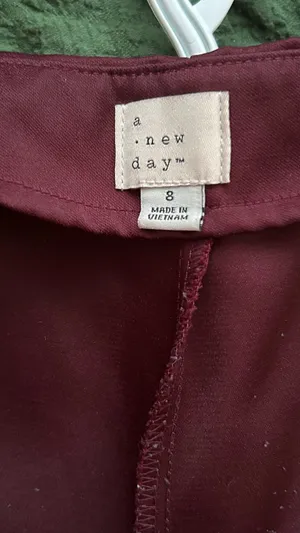A New Day Burgundy High-Waisted Dress Pants – Size 8 thumbnail 3