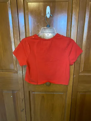 Cotton On Red Smiley Face Crop Tee  thumbnail 2