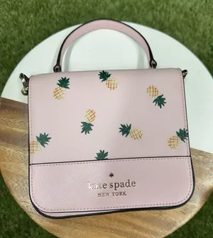 New Kate Spade Staci Square top handle pineapple crossbody bag pink‎ multi thumbnail 1