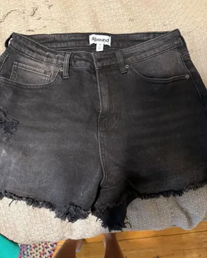 Abound Black Jean Shortshigh rise distressed thumbnail 1