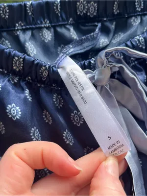 In Bloom by Jonquil Navy Satin Long Sleeve & Pants Pajama Set Size S Loungewear thumbnail 8