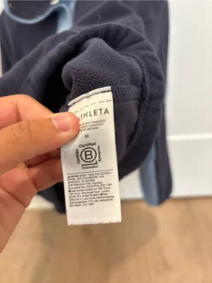 Athleta Navy and Blue Quarter Snap Fleece Size Medium thumbnail 5