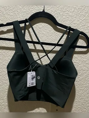 Lululemon NWT Like A Cloud Longline Bra Forest Green Size 6 D/DD thumbnail 6