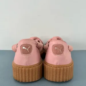 Puma x‎ Fenty by Rihanna Pink Bow Lace Up Leather Creeper Platform Sandals thumbnail 8