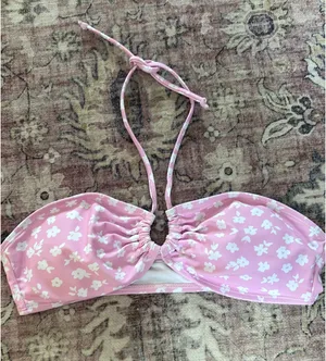 SHEIN strapless Bathing suit set pink floral thumbnail 3
