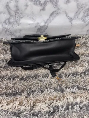 Black Monogram Top Handle Crossbody Bag with Gold Hardware thumbnail 5