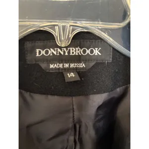 Donnybrook Black 100%‎ Wool Pea Coat Double Breasted Mid Length Jacket Womens 14 thumbnail 2