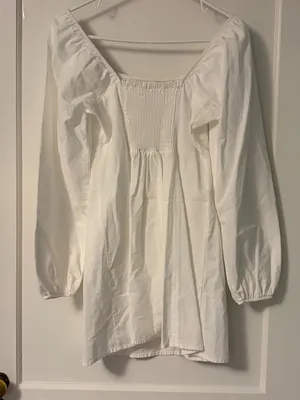 Free People Forget Me Not white puff sleeve mini dress size XS boho clean girl thumbnail 6
