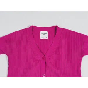 Abercrombie & Fitch Ribbed Cardigan Sweater Size XS Fuchsia Pink Preppy Y2K thumbnail 5