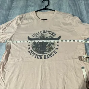 No Brand Pink Beige Graphic T-Shirt; L/XL thumbnail 3