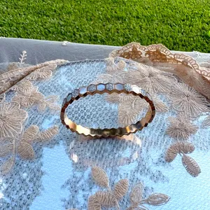 Rose Gold Hexagon Bracelet with Silver Accents thumbnail 4