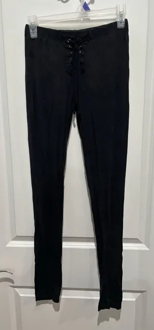 POL Black Lace Up Lounge Pants, Sz S thumbnail 1